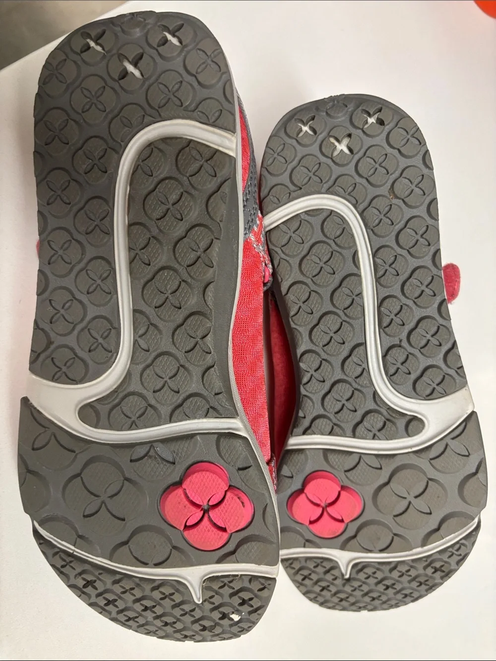 Ryka Coral and Gray Athletic Mary Jane Sneakers